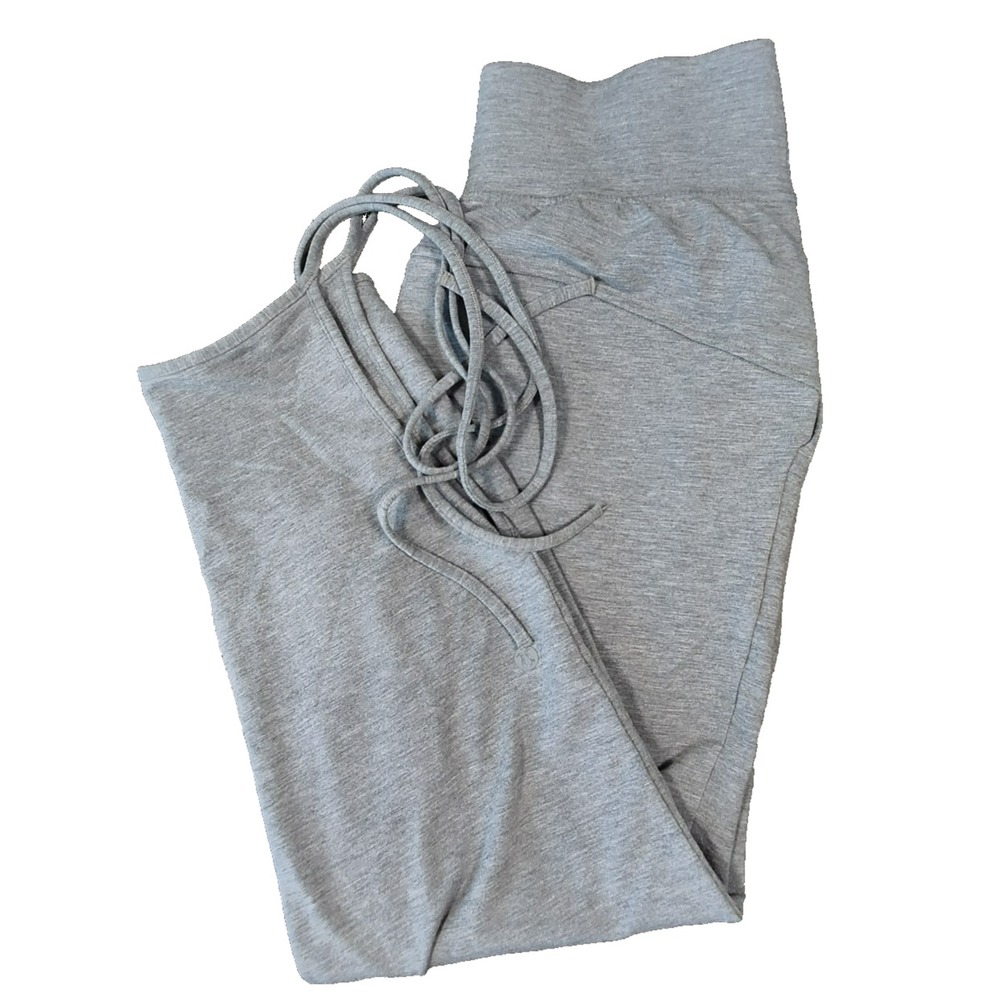 Lululemon‎ Gray Lace Up Ribbon Cuff Joggers Modal Blend Size 4